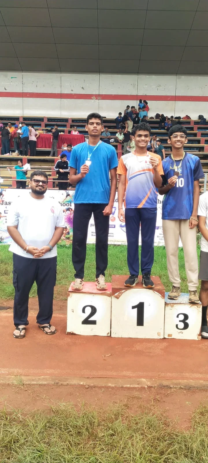 Parth Bodke receiving the Silver Medal in the Athletics High Jump competition